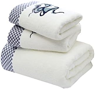 FLOYINM Памучни Кърпи Кърпи за баня Комплект от 3 теми Мека Кърпа Подарък Кутия Набор от добавяне на Мазнини Кърпи