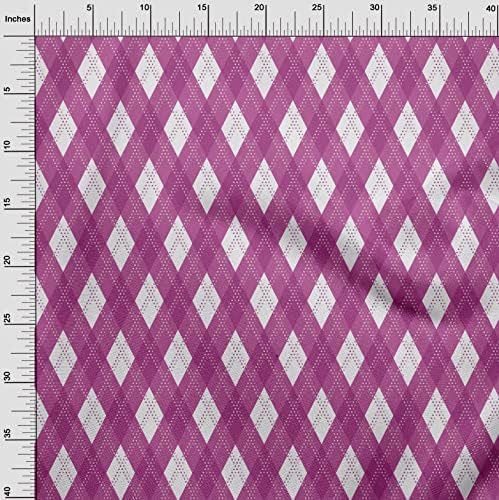 oneOone Памук поплин, лилаво плат, материал за шиене от аргайла, кърпа с принтом ширина 56 см