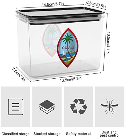 Герб Гуам Контейнер За Съхранение На Хранителни Продукти, Пластмасови Прозрачни Кутии За Съхранение С Уплътнителен Капак