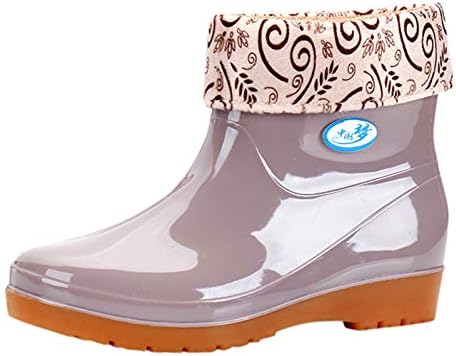 Дамски непромокаеми ботуши с къси, водоустойчиви дамски ботуши до средата на прасците, къси гумени ботуши, водоустойчив градински обувки за дами