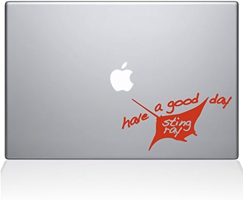 The Decal Guru Добър ден Vinyl стикер Sting Ray Decal за MacBook - 12 MacBook - Оранжево (1079-MAC-12M-P)