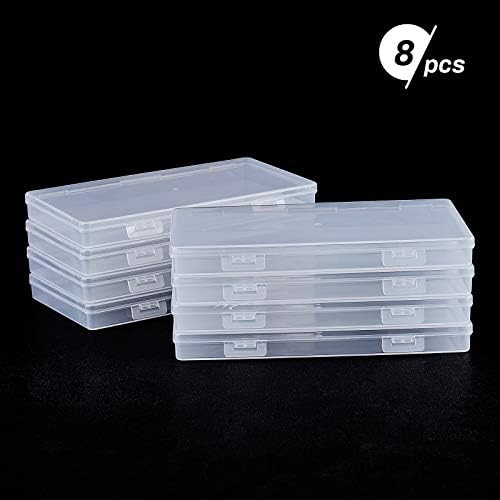 BENECREAT 8 X 6,5x3,5x0,6 Инча Правоъгълна Прозрачна Пластмасова кутия за съхранение с Двойни Откидными Капаци за Снимки,