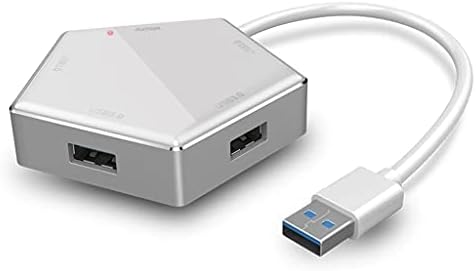 HGVVNM USB hub, четири USB хъб 3.0, с отвор за външно захранване, високоскоростен четырехпортовый сплитер (черен