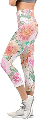 Дамски Цветни Флорални Скъсяване на Панталони с Потребителски Принтом, Гамаши, Тесни Панталони за Йога, Джогинг,