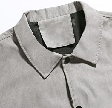 Якета NINQ за мъже - Мъжко яке с заплатками и букви без тениски (Цвят: Сив, Размер: XX-Large)