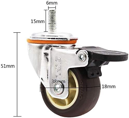 Набор от LumeCube от 4-те Здрави Гумени Завъртане на колелата φ38 мм, с Резба болт M6, с Тормозными Колела за