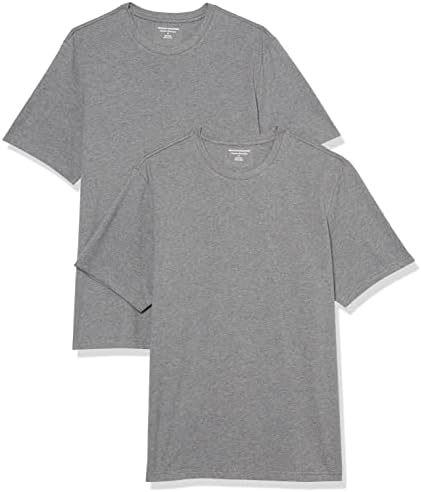 Мъжка тениска с кръгло деколте и къс ръкав Essentials обичайното намаляване, опаковки от 2