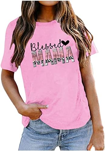 Ризи Мама за Жени, Ежедневни Блузи с Къс Ръкав, Летни Сладки Тениски С Писмото Принтом