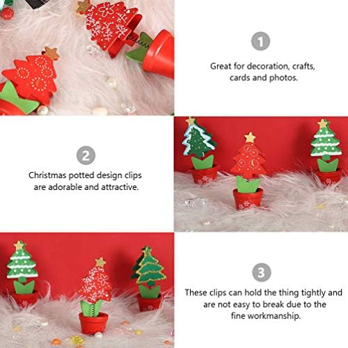 PRETYZOOM 6 бр. Коледни Дървени Фотоклипы под формата На Бонсай, Коледно Дърво, клечки за дрехи, Номер на Масата, на