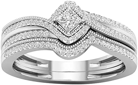 Комплект пръстени, бельо пръстен за приятелката си, бижута с инкрустация от микро-цирконий, подарък пръстен,