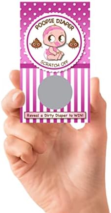 Скреч карта за душ за момичета с подгузниками Poopie 2 - (30 опаковки) - Принадлежности за къпане, за деца - билети за душата - Скреч билети