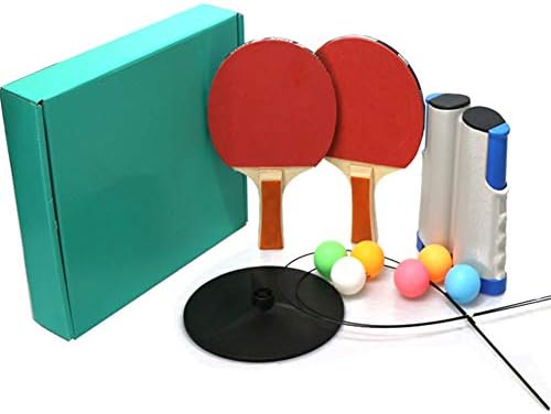 WLKQ 2 Набор от плешки за пинг-понг, определени плешки за тенис на маса с плъзгаща се решетка, 4 бр. топки