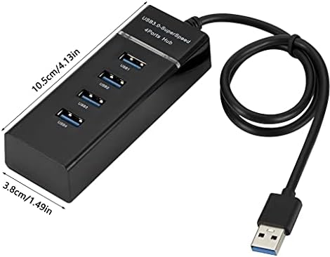 Удължител HOUKAI USB3.0, Многопортовый Кабелен адаптер USB 1-4, Център за лаптоп, Зарядно устройство, 4-Портов хъб с данни със скорост 5 Gbit/s (Черен цвят)