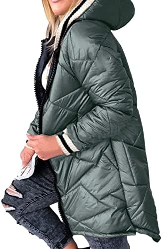Зимни палта за Жени, Топло Зимно Палто с дълъг ръкав, Дълга Hoody с Качулка, Топло Пуховое Палто с Джобове, Стеганая