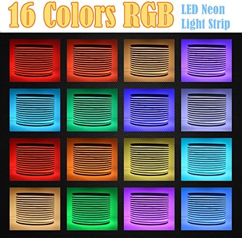 Led неонова лампа IEKOV ™ AC 110-120 В гъвкав led неон лента RGB, 60 светодиода / M, Водоустойчив, Многоцветен,