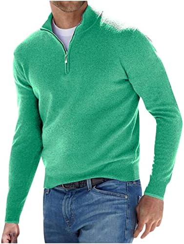 Ризи голям и висок растеж за мъже, Обикновен Пуловер с шал яка ботуш с цип и дълъг ръкав, Блуза, Оборудвана