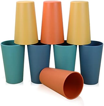 Домашни Цветни Чаши от Слама, Пшеница, 20 грама, Чаши за Пиене, 8 БРОЯ, Комплект Пластмасови Чашки за Кухнята, Нечупливи Чаши за Многократна употреба, Могат да се Мият ?