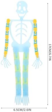Toyvian Хелоуин Нажежен Скелет за Декорация на 4 бр. Цялото Тяло Светят в Тъмното Човешки Кости Притежателя на Телефона