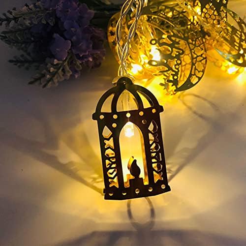 VIOKKO 2 елемента Рамадан, Празник на Струнни Светлини 6,56 фута 10 светодиоди Мубарак Струнен Лампа Мюсюлмански Струнен Декор