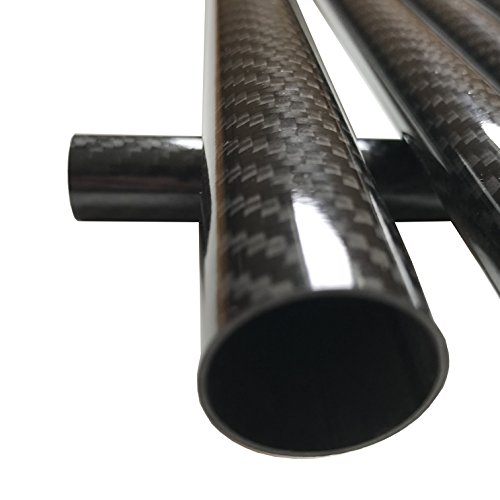 KARBXON - Тръби от въглеродни влакна - Черна - 20 мм X 18 мм X 500 мм - Кухи пръти, изработени от въглеродни влакна -
