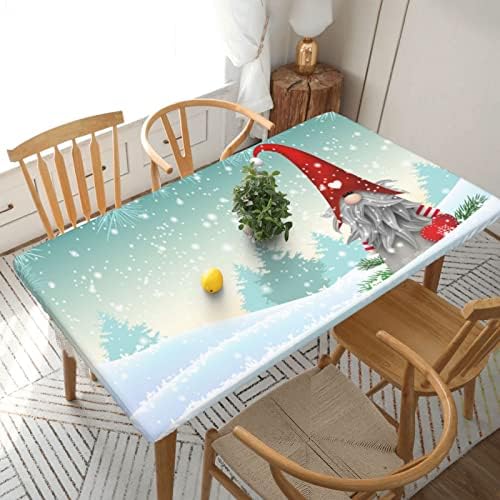 FATTTYCY Зимна Покривка от Сняг Гномом С Гъвкав Ръб, Облегающая Коледа Покритие на Правоъгълна маса с размери 5 Метра на 30 X