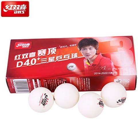 DHS ABS D40 + 3-Звезден Бяла топка за тенис на маса, Официална топка на световното първенство по тенис на маса, 10 топки