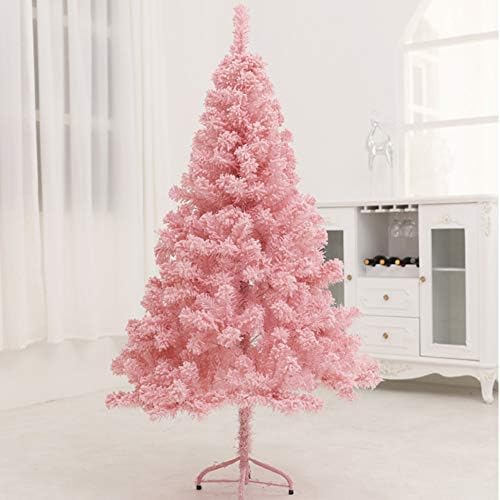 ZPEE 3,9 футовое Коледна украса от Изкуствен сняг, Материал PVC, Метална поставка, Лесно монтируемая Борова елха-Розово