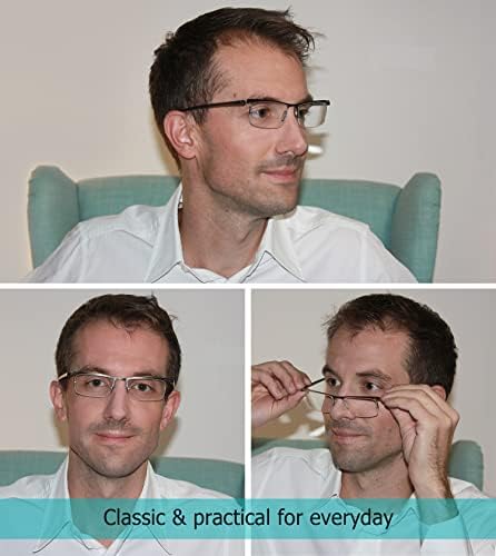 LUR 3 опаковки очила за четене в полукръгла рамка + 7 опаковки очила за четене без рамки (общо 10 двойки ридеров + 0,75)