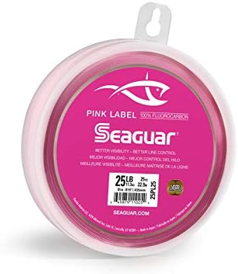Риболов линия Seaguar Pink Label Fluorocarbon Fishing Leader, Фторуглерод, минимално опън, отлична устойчивост на износване и издръжливост
