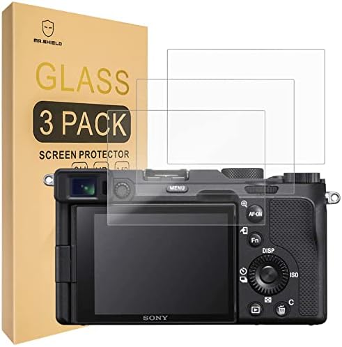 Mr.Щит [3 опаковки] Защитно фолио за екрана на Sony Alpha A7C 7C Camera [ILCE7C] [Закалено стъкло] [Японското стъкло твърдост 9H] Защитно фолио за екрана с доживотна заместител