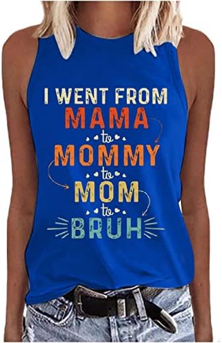 Върховете на бретелях Мама mommy Mom Bruh за Жени, Тениски за майките, Забавна Тениска с писмото принтом, графична Тениска,