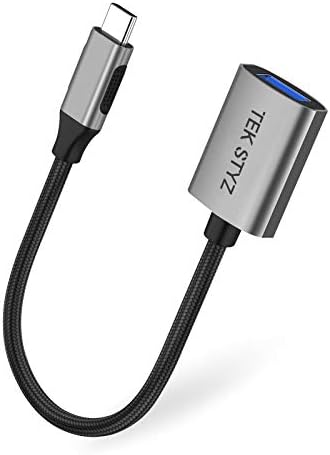 Адаптер Tek Styz USB-C USB 3.0 е обратно Съвместим с датчиците JBL Wave 100TWS OTG Type-C/PD за мъже и USB 3.0 за жени.