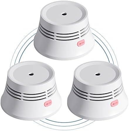 Пожароизвестяване AEGISLINK с wi-fi свързани детектор за дим аларми, детектори за Пожар, с обхват на предаване по-820 фута, Разменени батерия, S-RF220, Комплект от 3 теми