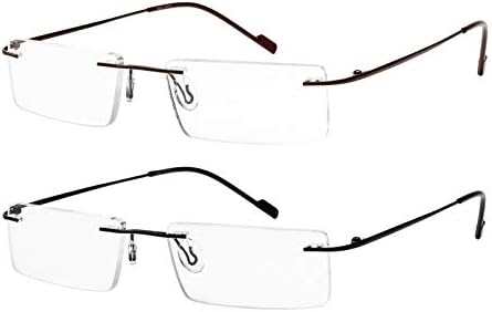 Очила за четене Success Eyewear, 2 Двойки Ультралегких Ридеров без Рамки за мъже и Жени +1,25
