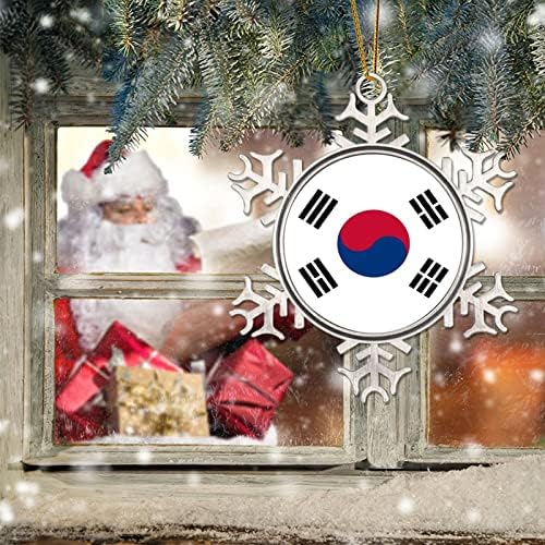 Южна Корея Коледен Подарък За Спомен Метална Снежинка Коледна Украса Патриотичен Селски Спомен Коледно Дърво Висящи