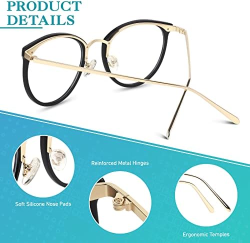 Честит Store CN81 Големи Извънгабаритни Очила в Мазна Рамки с прозрачни Лещи UV 400 В рогова рамка