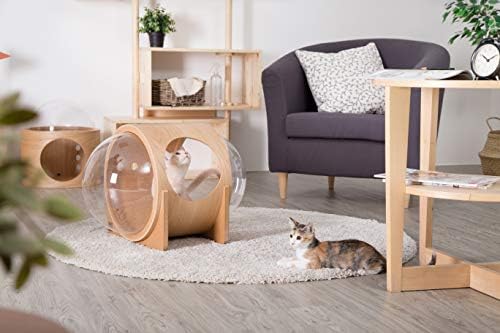 MYZOO Spaceship Alpha, Топло и Уютно легло за Кучета и котки, Дизайнерски Мебели, Изработени от дърво (Дъб)