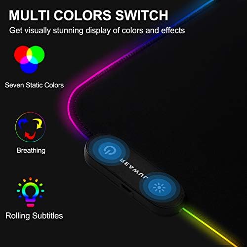 Голяма игри подложка за мишка REAWUL RGB с 14 Режими, повишен подложка за мишка с светящимся led, устойчива на плъзгане
