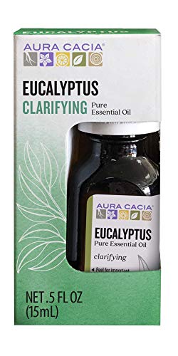 Етерично масло от евкалипт Aura Cacia Чисто | GC / MS Тестван за чистота | 15 ml (0,5 течни унции) в кутия с вложка за употреба | Eucalyptus globulus (опаковка от 3 броя)