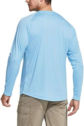 CQR Мъжки Улични Ризи с дълъг ръкав UPF 50+, Тениски Свободно Намаляване С защита От Uv и Вода, Тениска За Практикуване