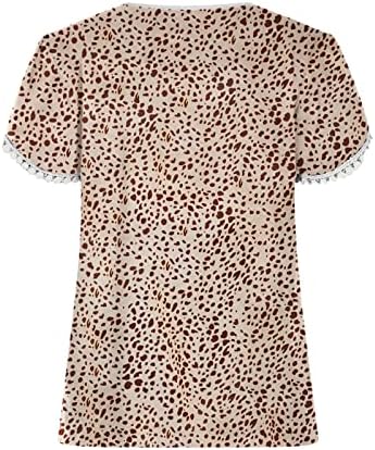 Дамски ризи Летни Ежедневни Блузи с кръгло деколте и къс ръкав във формата на Листенца, Скъпа Свободна Удобна Блуза