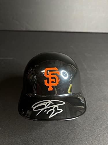 Джок Педерсон - Мини-Копие на шлем с автограф от San Francisco Giants PSA AL74507 - Каски MLB с автограф