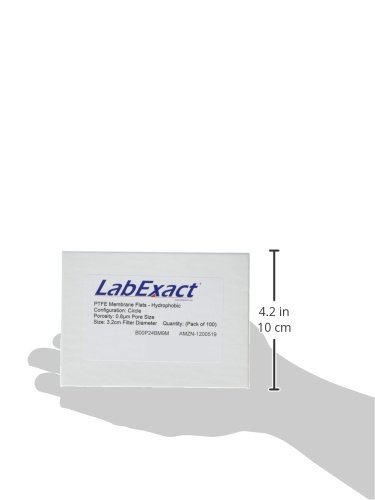 LabExact 1200519 Плоска мембрана от PTFE, Хидрофобен, 0,8 микрона, 3,2 см (опаковка по 100 броя)