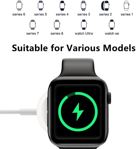 Подходящ за зарядното устройство от серията Apple Watch, съвместим с Apple Watch Серия 8/7/6/5/4/3/2/1 /