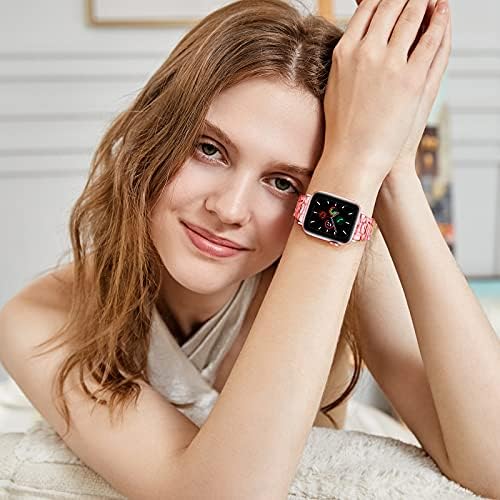SaNgaiMEi Лек Модерен каишка за Apple Watch от смола с катарама от неръждаема Стомана, Съвместим каишка за Apple Watch