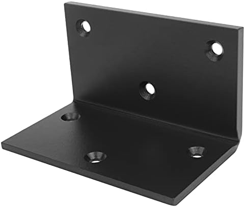 2 Опаковки Сверхпрочных 5-инчови черни ъглови скоби, дебелина стоманени скоби под ъгъл L 4,9 мм, метално