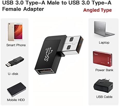 cablecc USB3.0 от мъжа към жената Подкрепа за разширяване на 10 Gbit/с Мощност на Предаване на Данни, Видео и 90 Градуса