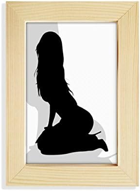 DIYthinker Гореща Красива Жена в Скута На Контура на Работния Дисплей Фоторамка Картина Художествена Живопис 5x7 инча