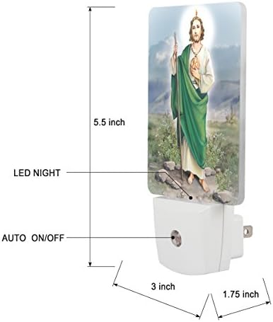 Уникален led нощна светлина Saints Collection St. Джуд с автоматичен сензор от здрач до зори, Религиозен лека нощ За детска