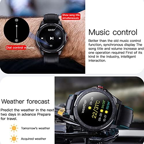 Мъжки умен часовник UCCE, съвместима с Android и iOS, Водоустойчив тракер активност при входящо повикване с диагонал